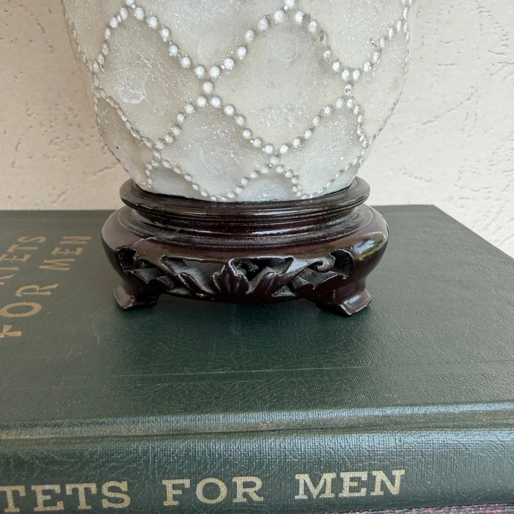 Vintage Carved Wood Display Stand Dark Brown Asian Vase Pedestal Base 2.75 Inch